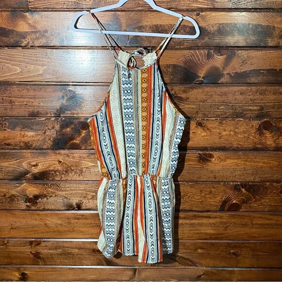 Hem & Thread Boho Hippie Sleeveless Lace Open Back Romper Women's Size Medium - Picture 6 of 16